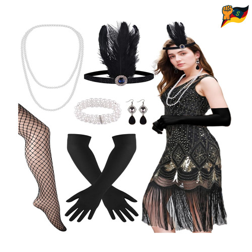 Flapper kleid schwarz - flapper,