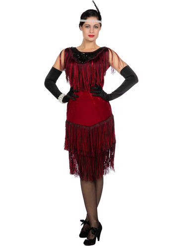 20er jahre abendkleid bordeaux - 20er,