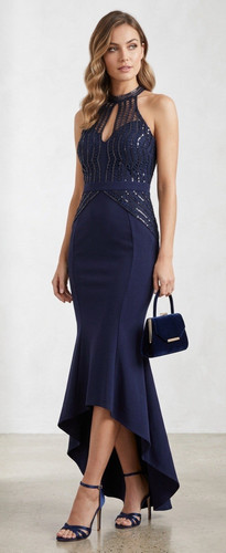 Lipsy maxikleid marineblau - lipsy,